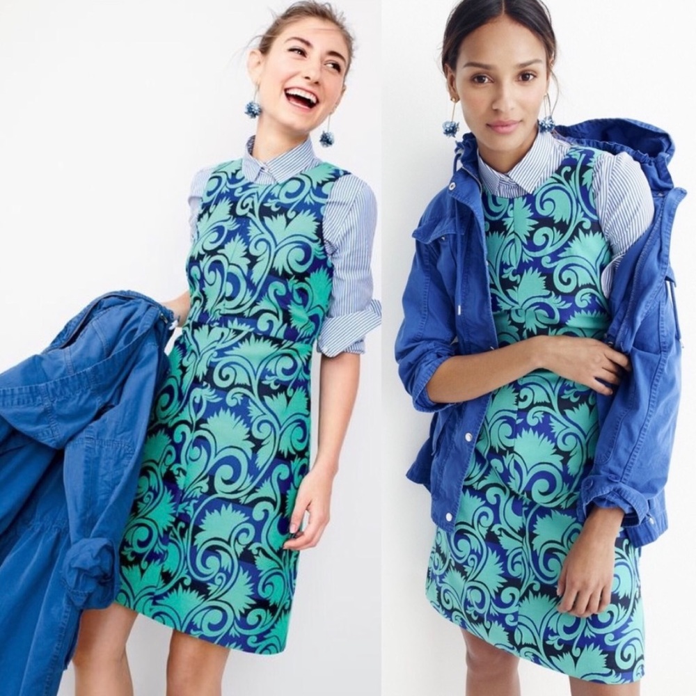 J. Crew‎ Vineyard Jacquard A-Line Dress Size 4